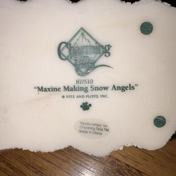 Charming Tails Silvestri Maxine Mouse Making Snow Angels Fitz & Floyd Winter - Picture 7 of 9